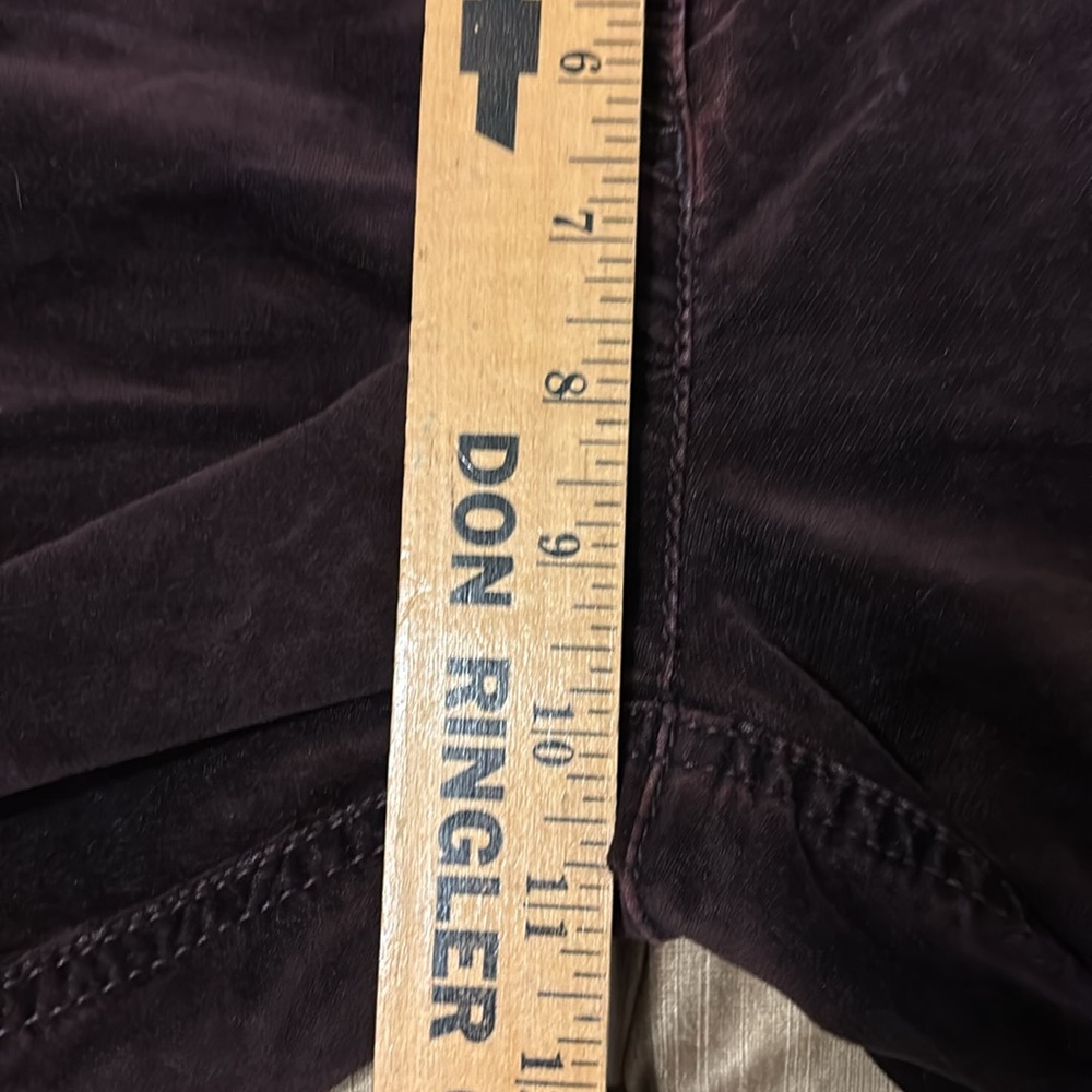 Zerres Burgundy Velvet Jeans Size US16 Stretch High Waist Straight Leg - Picture 14 of 15
